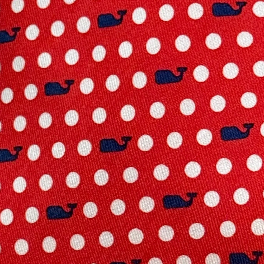 Boys Vineyard Vines Red/White/Blue Silk Polka Dot Whales Tie
